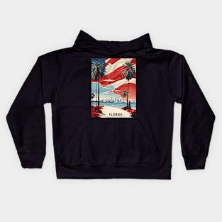 Florida United States of America Tourism Vintage Poster Kids Hoodie